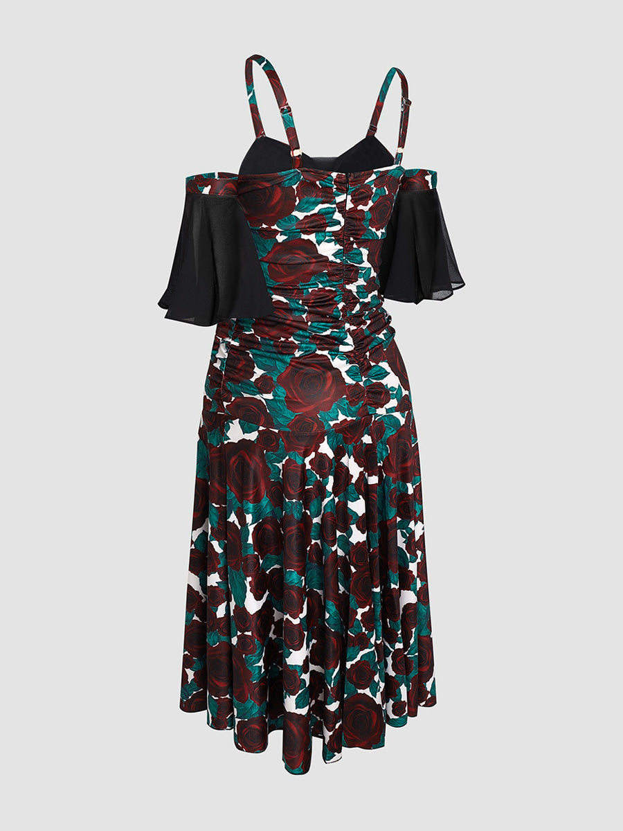 Vintage Print  Slip Dress