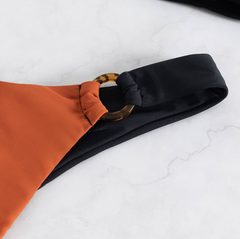 New bikini splicing swimsuit European and American plus size ladies split swimsuit