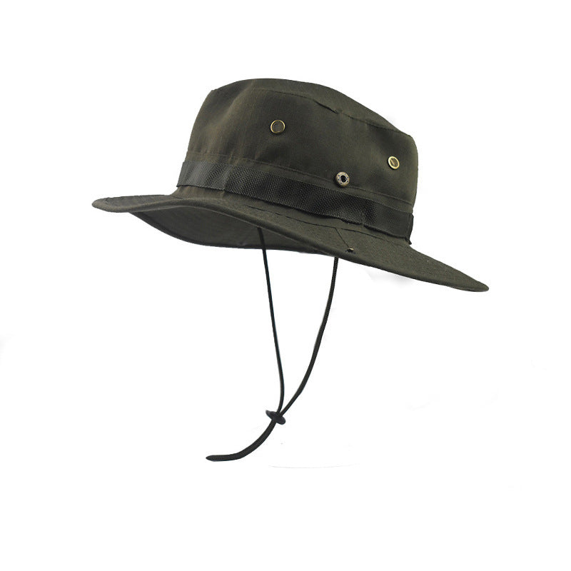 Summer Men Bucket Hat Outdoor UV Protection Wide Brim Panama Hat Hunting Hiking Fishing Hat Mesh Fisherman Hat Beach Sunscreen Cap