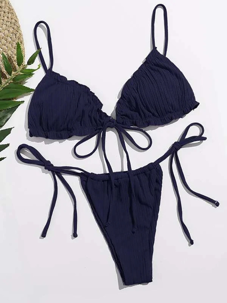 Dakeng strip strap split swimsuit swimsuit European and American new bikini