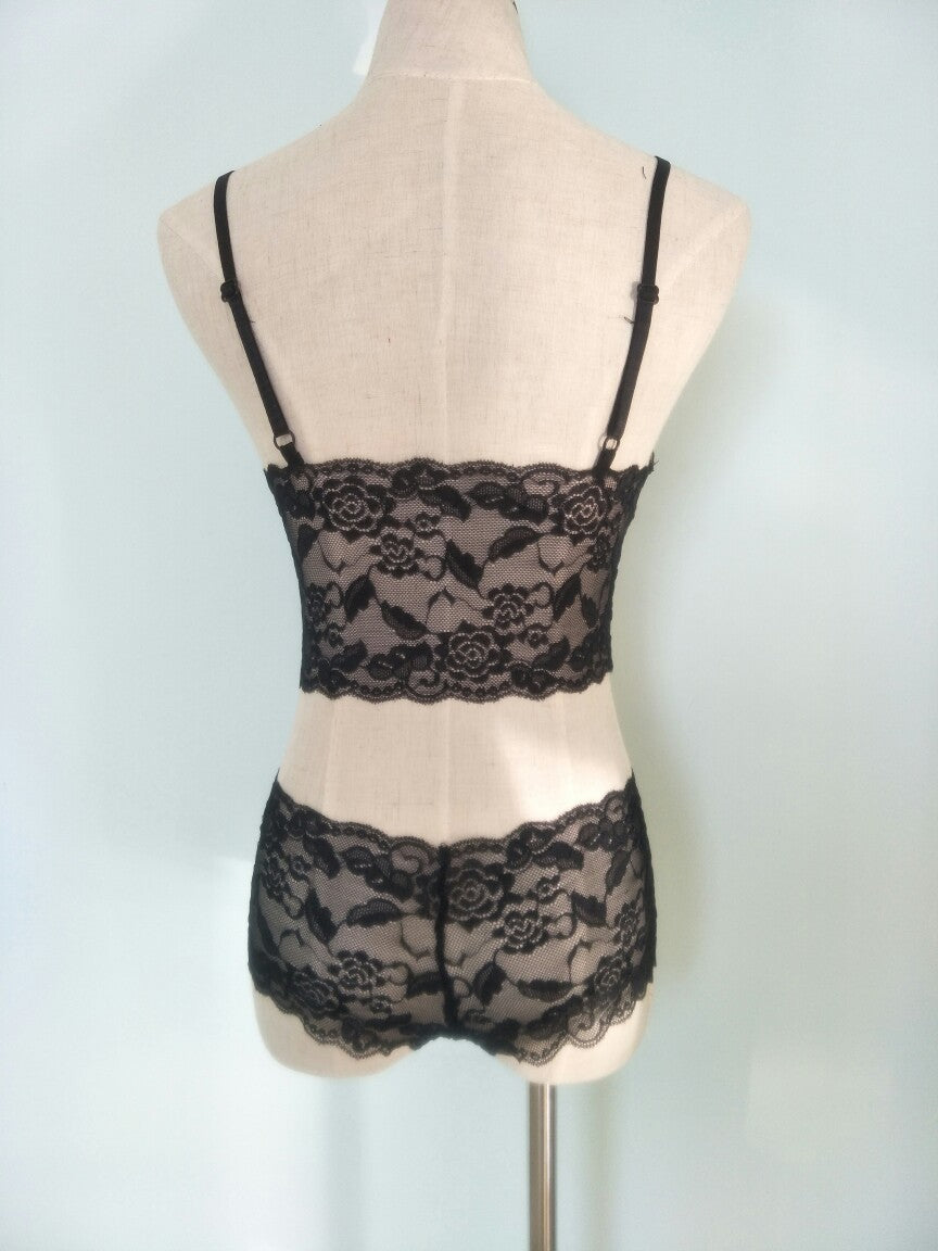 3pcs Ladies Lace Bra Panty Set Breathable Stretch Fashion Sling Underwear Set