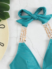 New AliExpress European and American Chain Triangle Bag Sexy Backless Strap Halter Beach Bikini