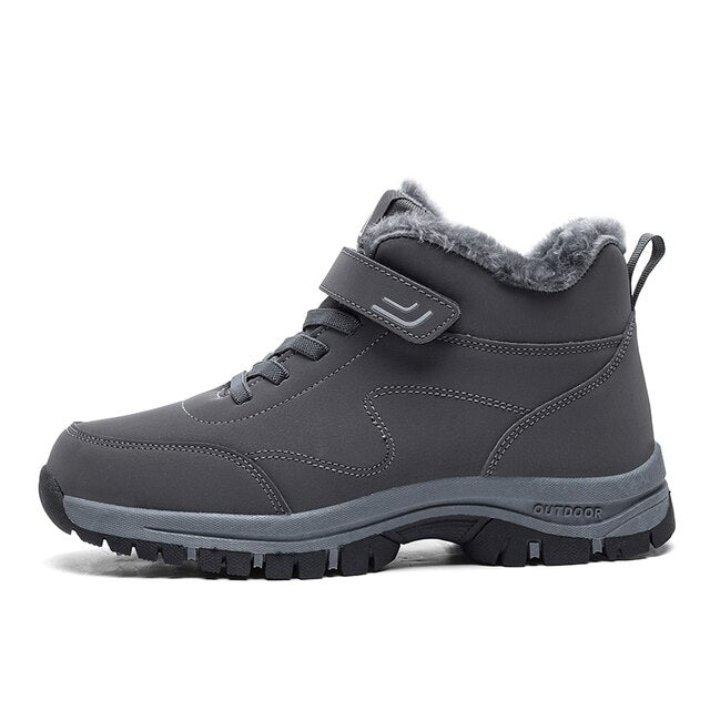 Winter 2023 Waterproof Plush Leather Boots Ladies Hunting Hiking Shoes Lace Warm Hiking Hiking Boots Botas Mujer Platform Boots