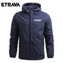 STRAVA Spring Autumn Windproof Cycling Jacket Men Breathable Hooded Blazer Hiking Waterproof Wear Scratch Resistant Riding Jacket Coats