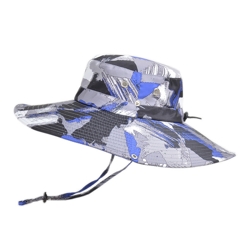 Foldable Big Brim Fisherman Hat New fashion Graffiti Fishing Hats Portable Visor Hat men women Outdoor camping hiking fisherman hat Breathable sun hat