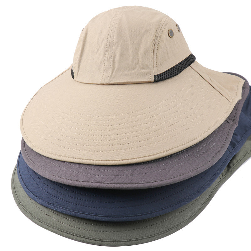 Summer Sun Hat Men Women Cotton boonie Hat with Neck Flap Outdoor UV Protection Large Wide Brim Fisherman hat Hiking Fishing Safari Bucket Hat