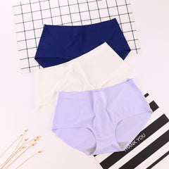 5 pieces of ladies sexy seamless solid color one piece ice silk  color panties