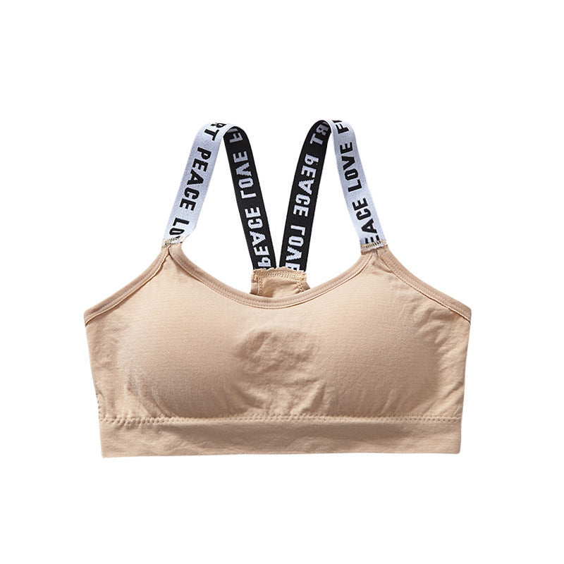 2023 قسم رقيقة الفتيات الصدرية دون حلقة الصلب طالب سترة رياضية الإنجليزية إلكتروني حبال ملفوفة الصدر الإناث الصيف 