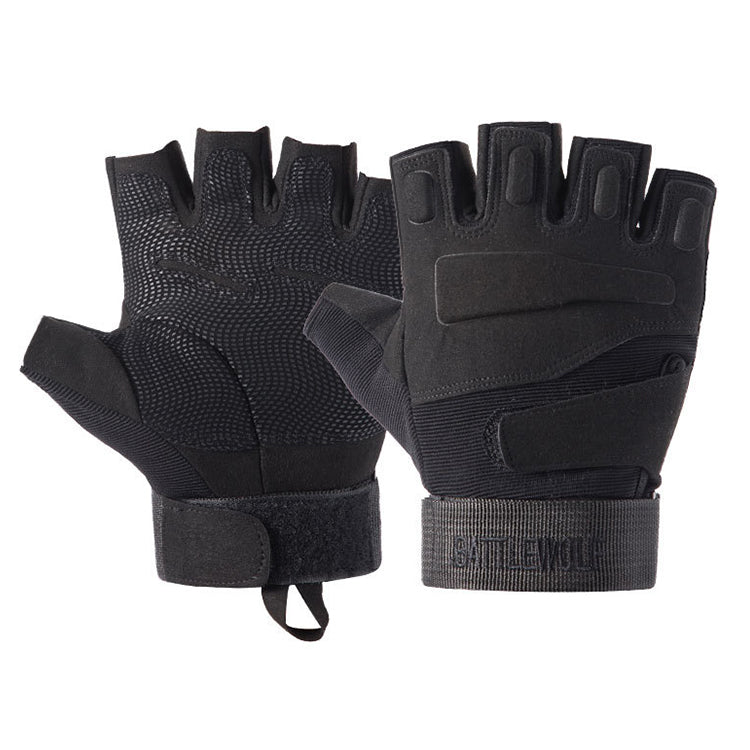 a pair Half Fingers Tactical Gloves  Hunting Gloves Soft Tactical Gloves Outdoor Sports Gloves Camping Motorcyle Racing Hiking Gloves