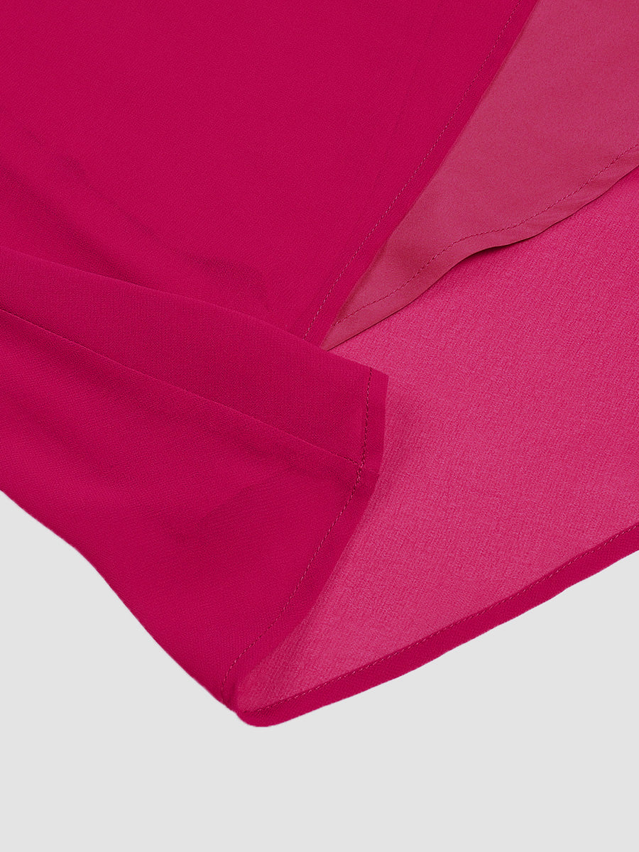 Rose Red Elegant Chiffon  Dress