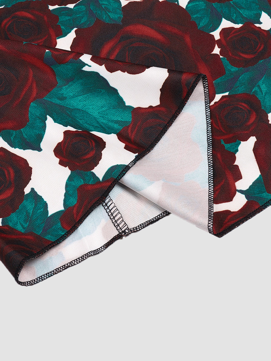 Vintage Print  Slip Dress