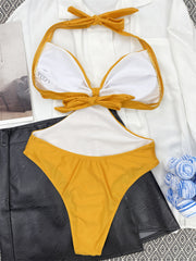 بيكيني مثير بحمالة عنق بأشرطة