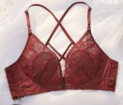 Front buckle underwear women's  rabbit ears big breasts show small summer small breasts gather breasts sexy  desire suit