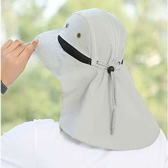 summer Sun Hat Men Women Bucket Hat with Neck Shawl Outdoor UV Protection Large Wide Brim Fisherman Hat Hiking Breathable Mesh Fishing Cap Collapsible