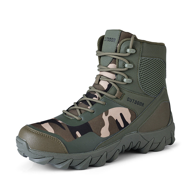 Men shoes camouflage shoes leather  -top outdoor shoes hiking shoes field training shoes tooling military boots size 39-46