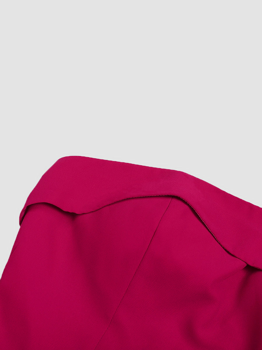 Rose Red Elegant Chiffon  Dress