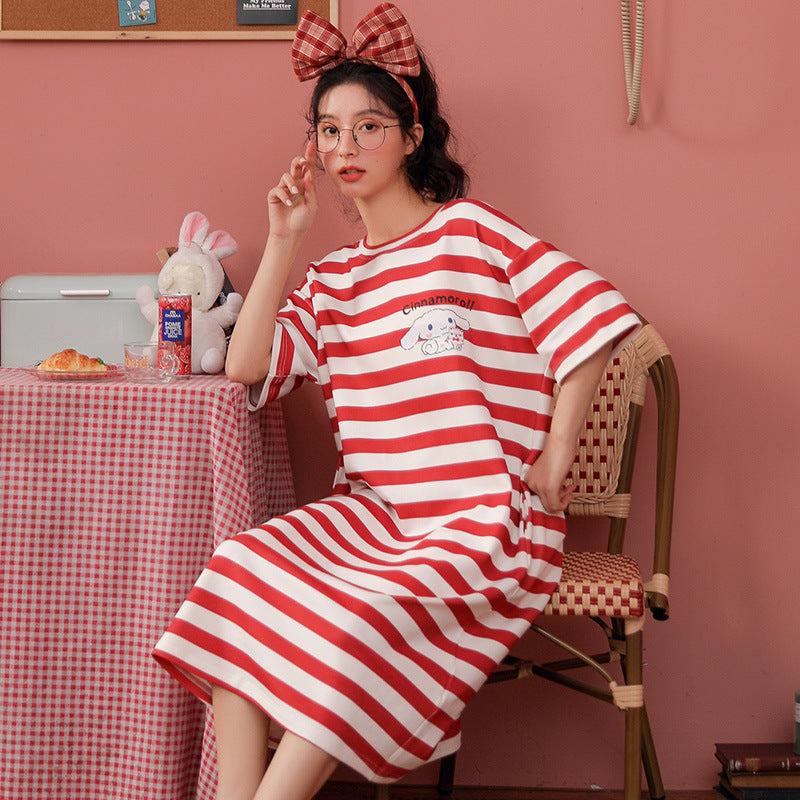 New cotton gauze home comfortable sweat-absorbing suspender nightdress