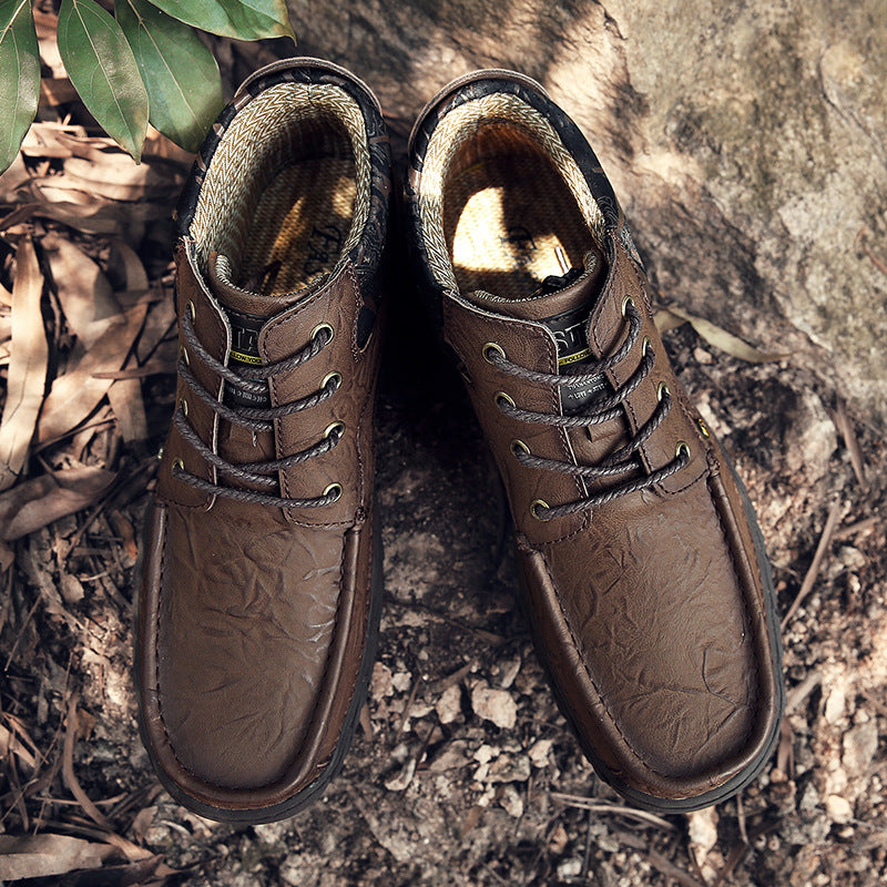 boots men's large size men's shoes autumn new short  -top shoes men's sports casual shoes retro trendy shoes