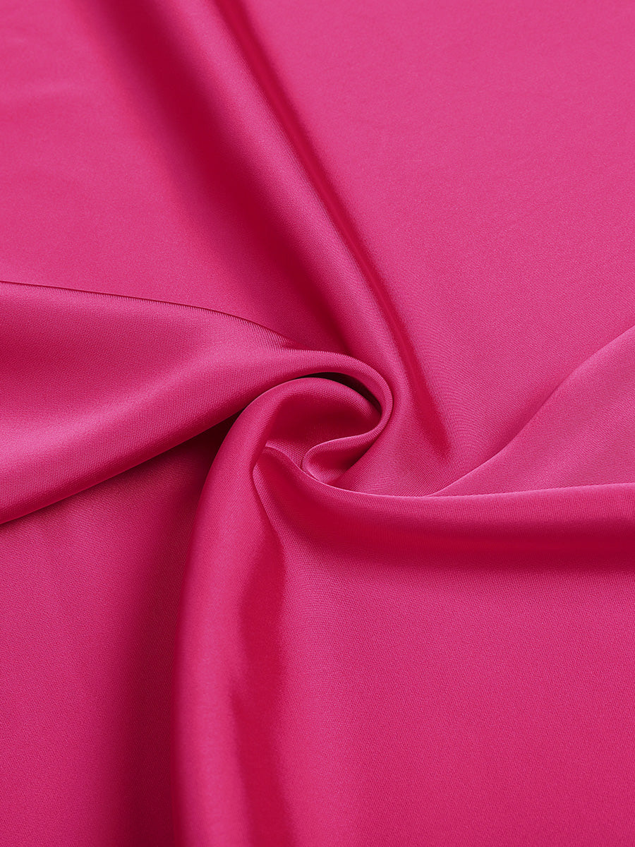 Rose Red Elegant Hot Diamond Neckline Waist  Dress