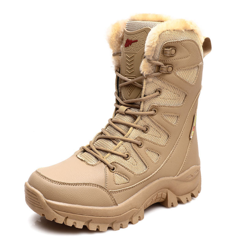 Men Boots Autumn Winter Snow Boots Plus Velvet Warm Boot Men Cotton Boots  -top Casual Outdoor Boots Lovers Hiking Travel Shoes  Size 36-46