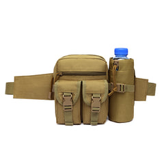 New Outdoor Waist Bag Men's Tactical Water Bottle Waterproof Mole Camouflage Hunting Hiking Climbing Nylon Mobile Phone Belt Bag