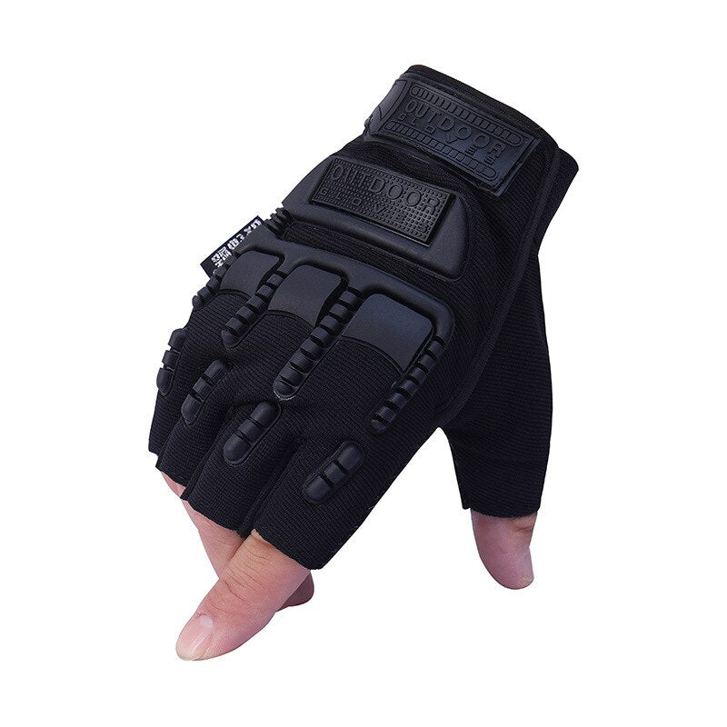 Male Female Tactical Army Military Gloves Hard Knuckle Motorcycle Gloves For Men Women Outdoor Cycling Hunting Hiking Fingerless Gloves