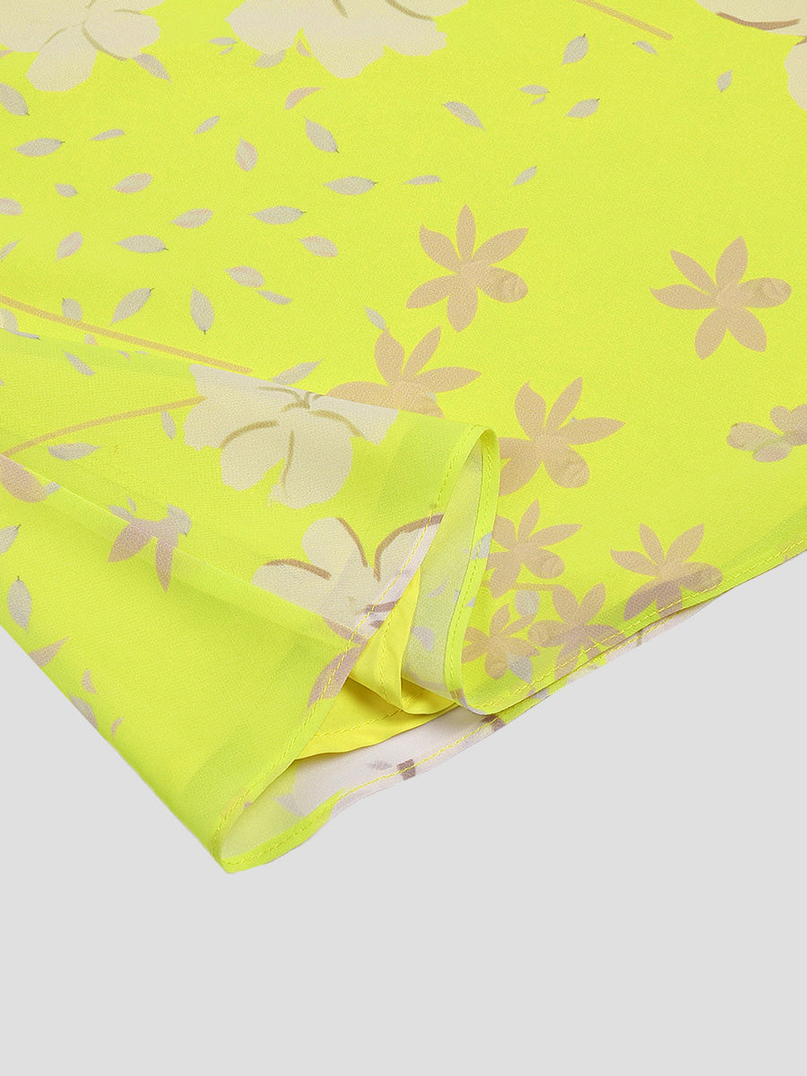 floral print chiffon dress