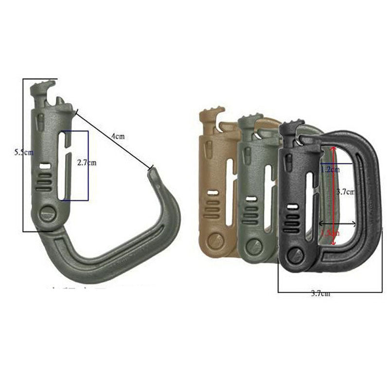 Connecting Lattice Hook Buckle D-Ring Buckle Molle Webbing Backpack Buckle Hasp Lock Steel Lock Camp Hiking Mountaineering Outdoor