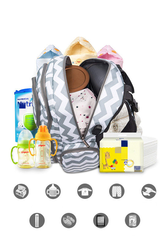 Multifunctional Waterproof Mummy Bag Large Capacity Backpack Simple Three-Piece Set European and American Mother and Baby Backpack