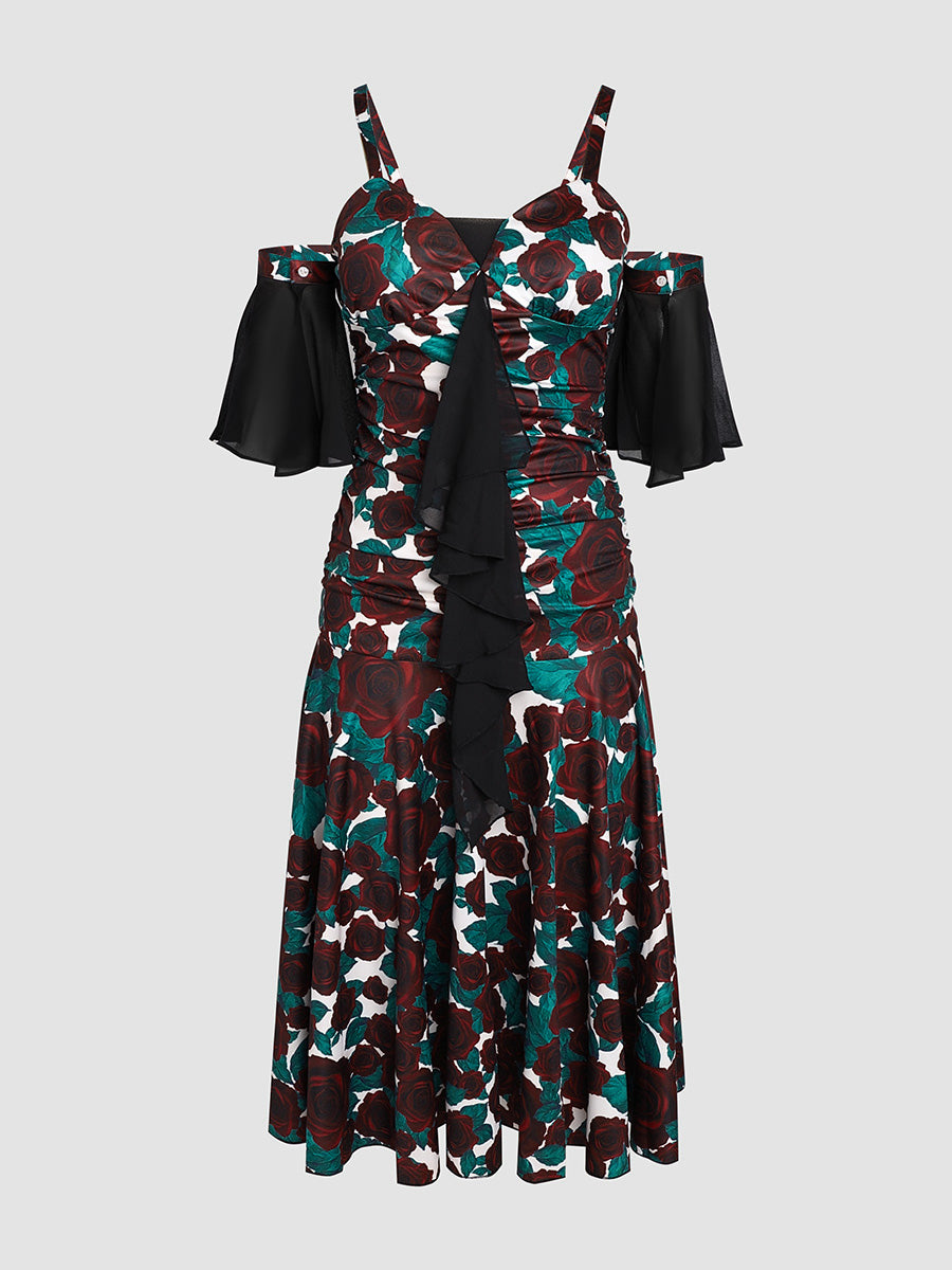 Vintage Print  Slip Dress