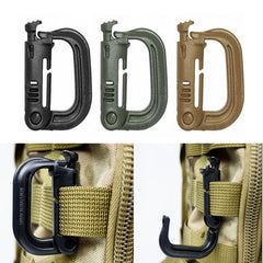Connecting Lattice Hook Buckle D-Ring Buckle Molle Webbing Backpack Buckle Hasp Lock Steel Lock Camp Hiking Mountaineering Outdoor