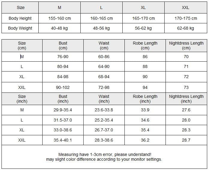 Bridal 2PCS Robe Gown Suit Strap Nightgown Satin Nightwear Lace  Out Bathrobe&Chemise Sleepwear Sexy Intimate Lingerie