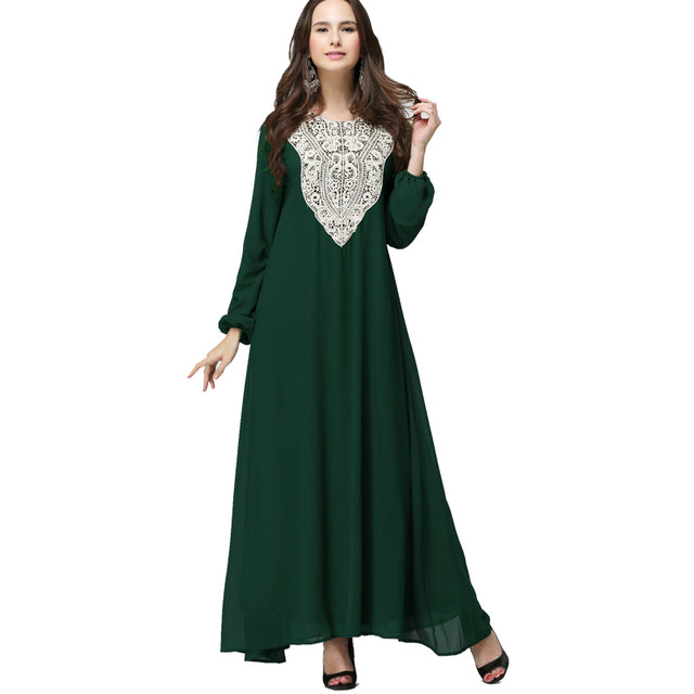 حجم كبير 5XL 6XL 7XL بوهو عباية Musulmane طويل الشيفون الدانتيل فستان ماكسي المرأة دبي تركيا الإسلامية العربية