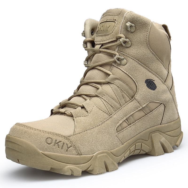 Large Boots Men's special forces Tactical Military Boots Men's outdoor waterproof mountaineering shoes antiskid  top desert boots  boots