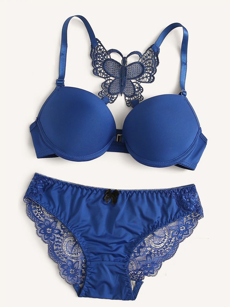 Push Up Underwired Push Up Bra Comfortable Cotton Everyday Bra Set Sexy Lace Underwear Panties Full Coverage Adjustable Breast Lifting Underwear