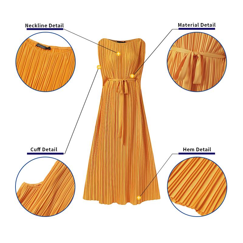 ZANZEA Women Elegant Dresses Solid O-Neck Sleeveless Vintage Pleated design Dress Fashion Holiday Casual Loose Ladies Vestido Plus Size