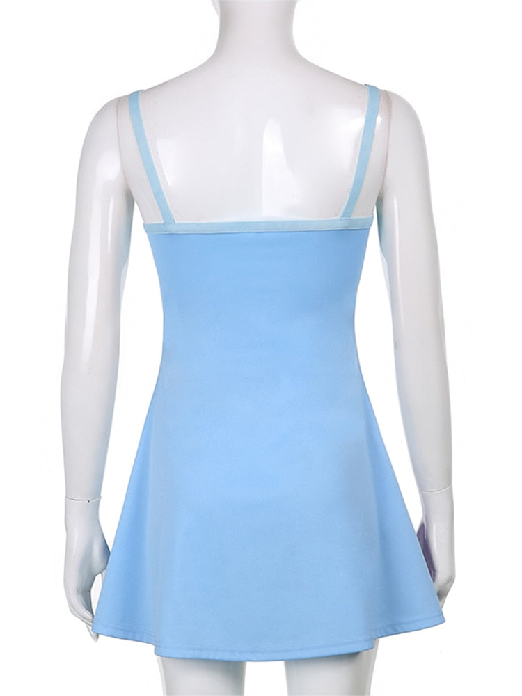 Sexy Summer Hollow Out  Mini Dresses Women Vintage Patchwork Beach Dress Elegant Boho Outfits Evening Korean Cuteandpsycho