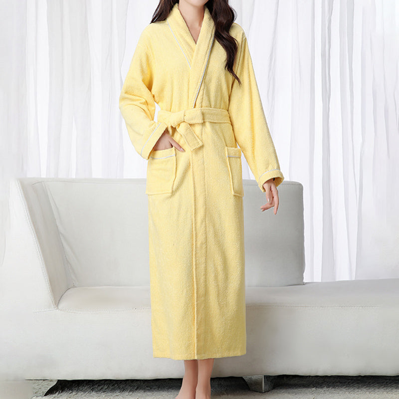 Cotton Waffle Bathrobes Men And Women Couples Absorbent Bathrobes Hotel Nightgown Bathrobe Lounge Negligee Sleepwear Plus Size  Bathrobe