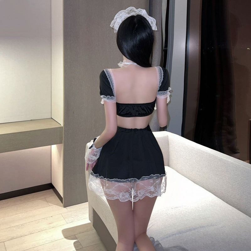 Sexy lingerie sexy deep v leaking milk  desire cute girl maid cosplay costume 5071