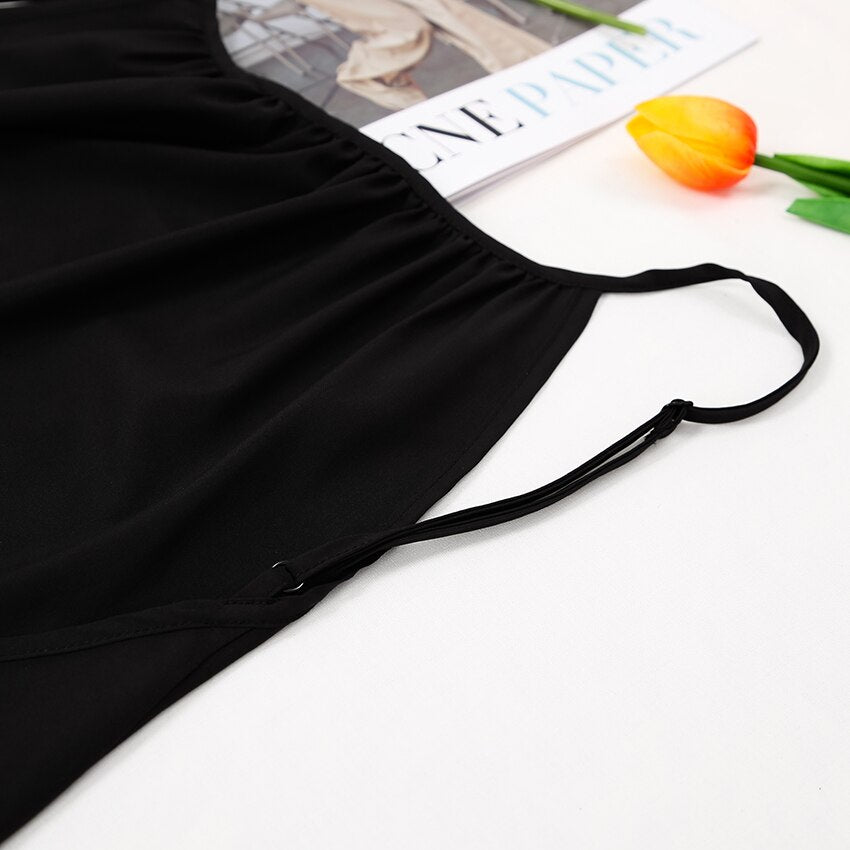 Hiloc Ruffle Sexy Night Dress Women Dresses 2021 Sleepwear Backless Nightgown Spaghetti Strap Nightdress Black Nighty Home Dress