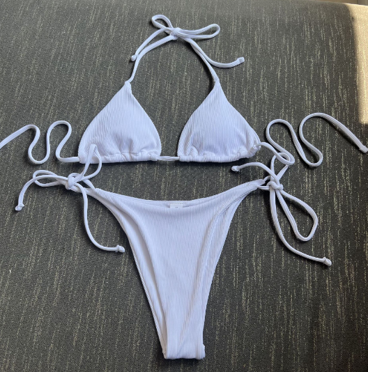 2023 European and American new sexy three-point small pit strip split swimsuit bikini bikini