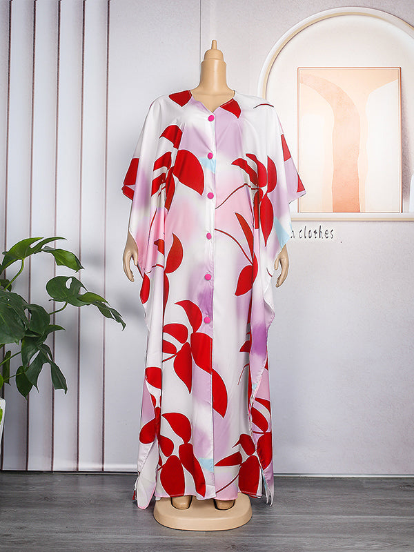 African plus size dress new color matching printing  mopping dress
