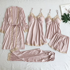 Sexy lingerie five-piece set suspenders sexy ladies home clothes pajamas