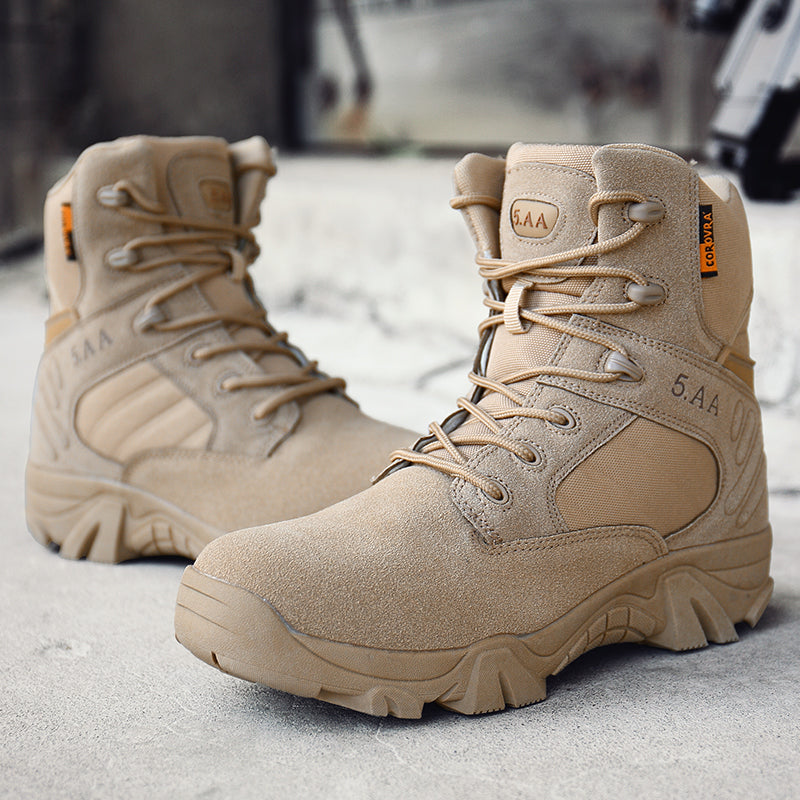 New outdoor military boots comfortable hiking shoes large size men's shoes men's round head breathable  -top desert tactical boots combat boots hik