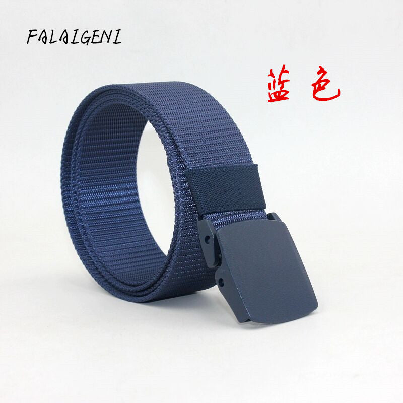 Men's non-metallic non- buckle tactical outdoor sports nylon belt student military training security canvas pants belt