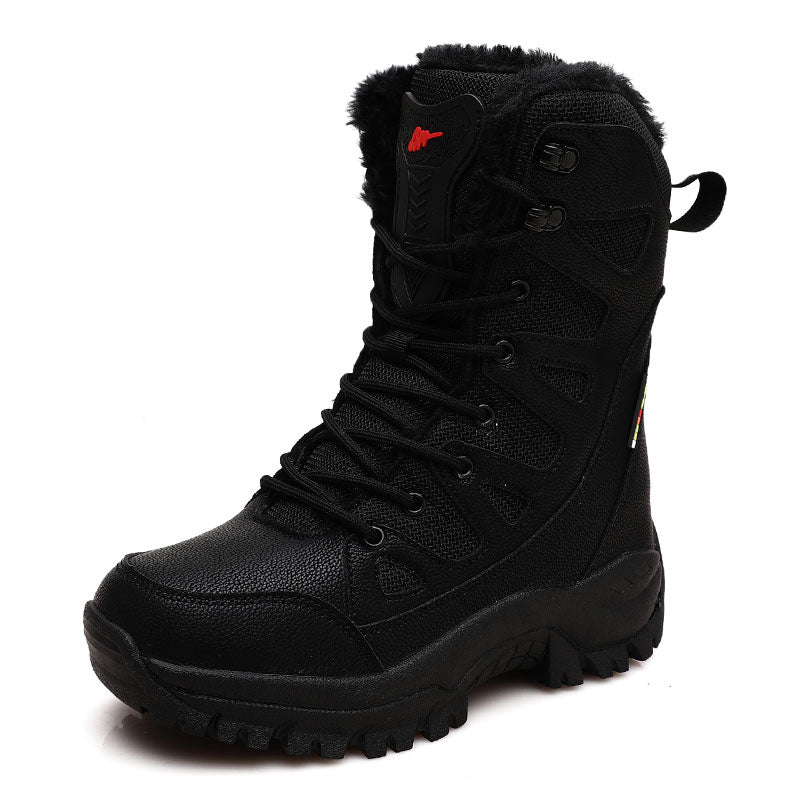 Men Boots Autumn Winter Snow Boots Plus Velvet Warm Boot Men Cotton Boots  -top Casual Outdoor Boots Lovers Hiking Travel Shoes  Size 36-46