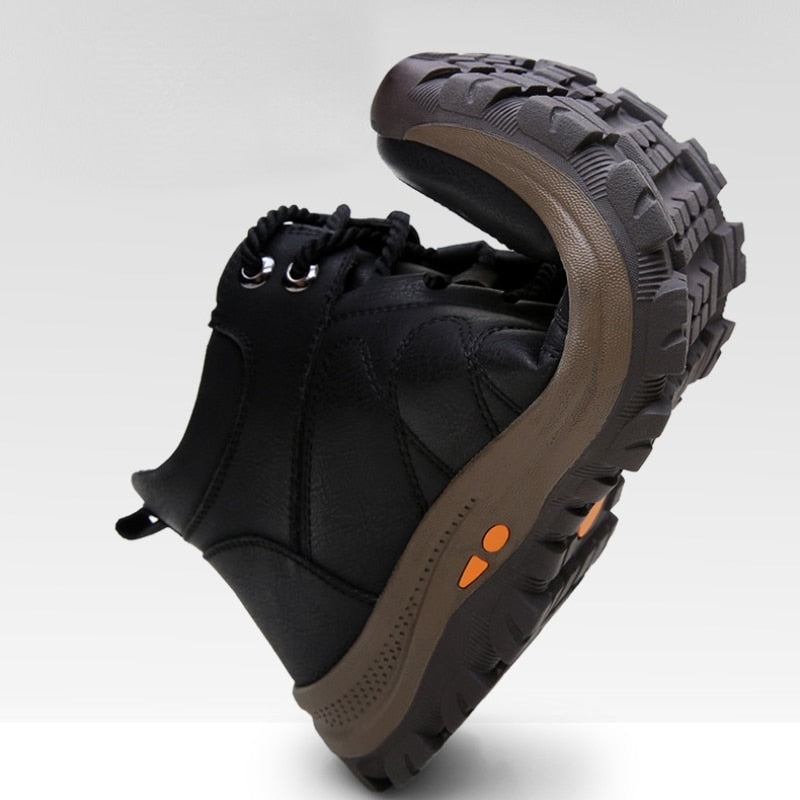 Men Cotton Shoes Hiking Snow Ankle Boots  Plus Velvet Warm Casual Short Boots Winter Work Sneakers High Top Non-slip Footwear