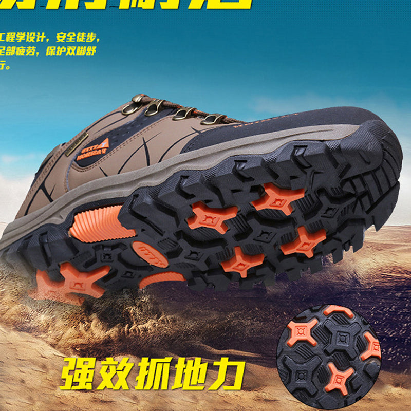 New men's and women's shoes hiking shoes cotton shoes low top leather large size outdoor hiking  shoes