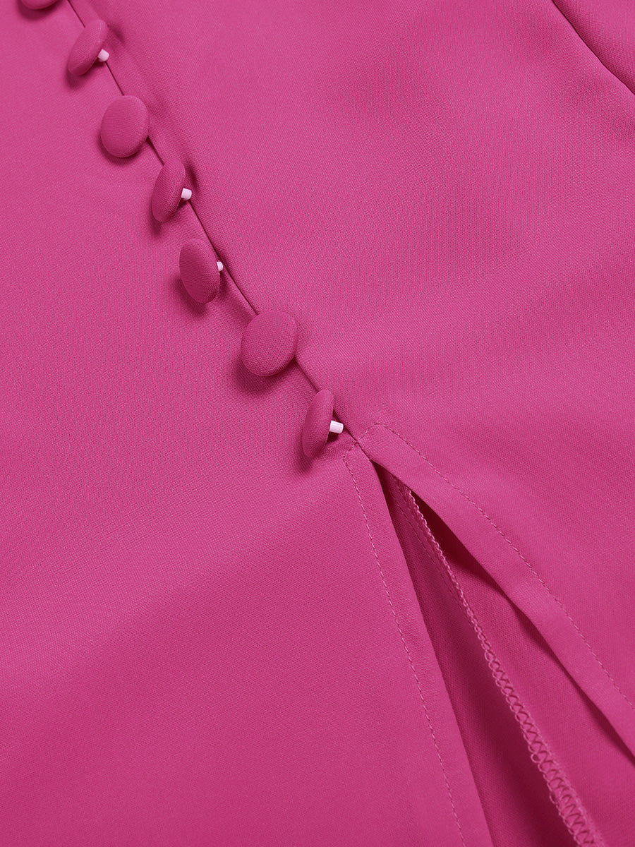 Elegant Ruffled Slit Dress