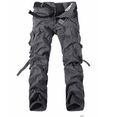 Multi pocket  casual pants military pants  straight multi pocket pants military streamer  pants men's trousers